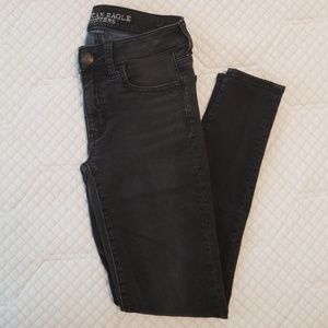 American Eagle Black/charcoal Skinny Jeans